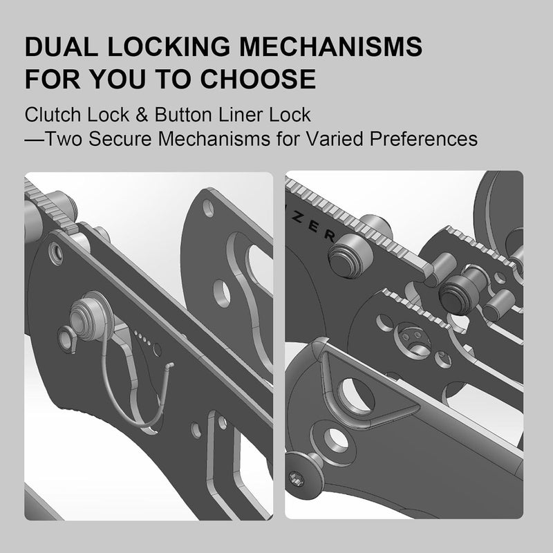 KIZER سكين جيب دروب بير 2، شفرة نقطة إسقاط 2.84" AEB-L قابلة للطي مع مقبض G10 أسود، سكاكين EDC بقفل كلاش للرجال والنساء V3619.2KD1 - Image 3